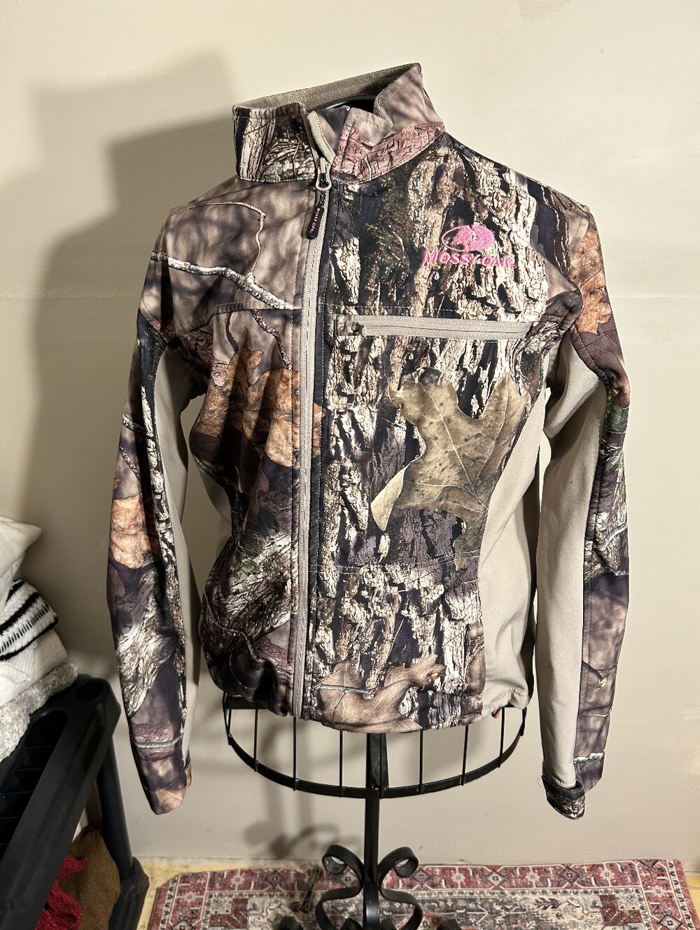 camo camouflage womens size medium coat jacket outdoor gorpcore tan tree